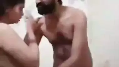 Standing bhabhi stripped fully and fucking in doggy position