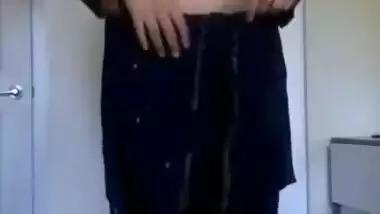 Indian MILF takes off her black XXX saree showing she is ready for sex