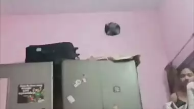 Sister changing dress caught on camera by brother